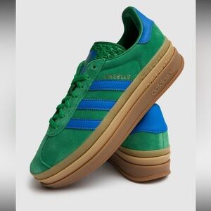ADIDAS ORIGINALS Gazelle Bold Sneakers Green and Blue